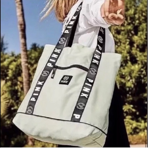 PINK Victoria's Secret Handbags - Victoria's Secret PINK Mint Weekender Tote Bag
